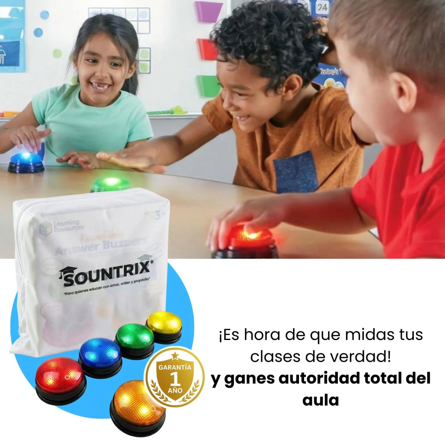 Botones Pedagógicos Sountrix® para Docentes Profesionales