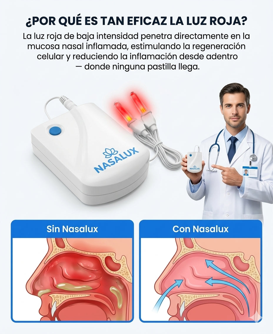 Dispositivo de luz roja NASALUX: Descongestion Inmediata
