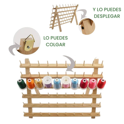 Organizador de Hilos en Madera | 2 Organizadores de 60 Hilos
