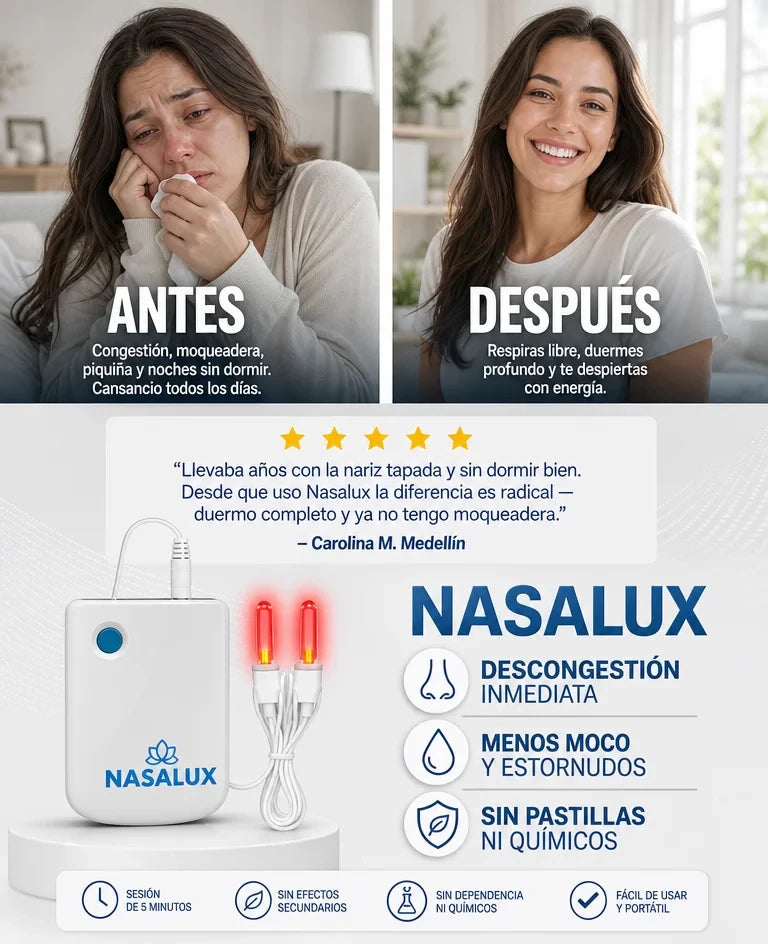Dispositivo de luz roja NASALUX: Descongestion Inmediata